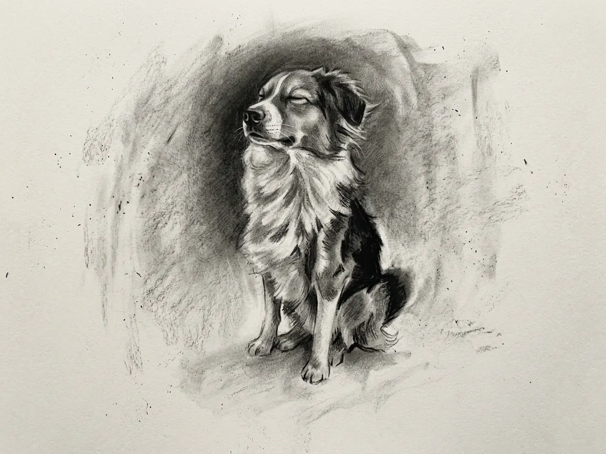 Custom pet portrait in pencil sketch